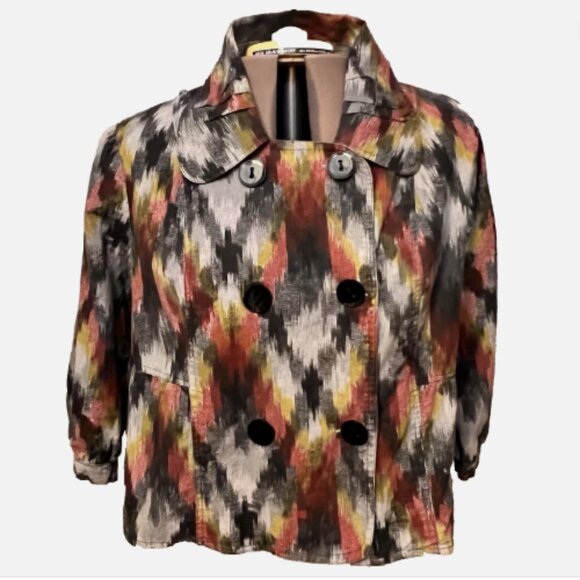 Mix Nouveau. Size 2X. Shacket. Double breasted. Cotton. B26 - Picture 1 of 8